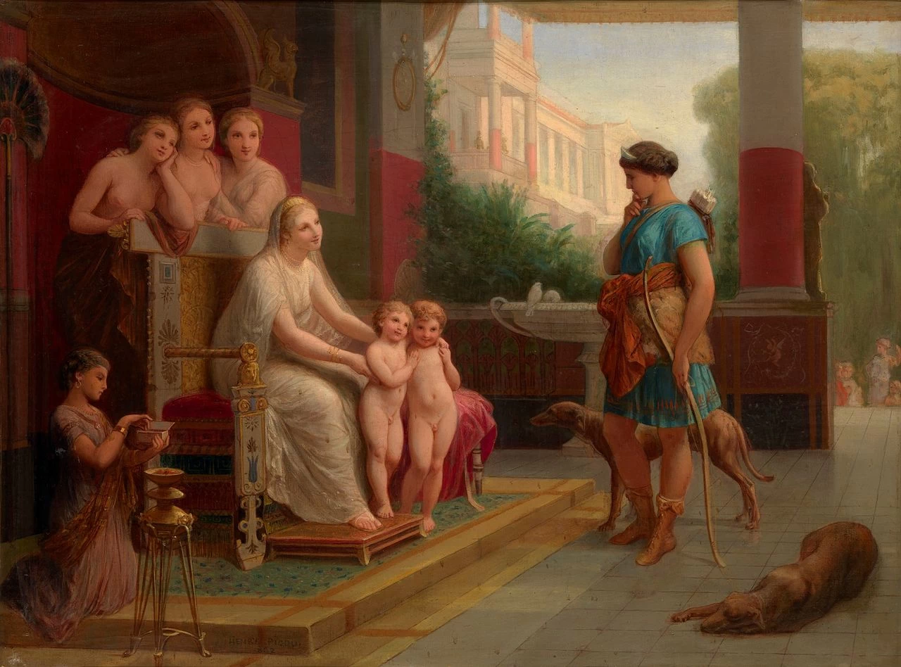 Due ragazzi presentati a Diana con le Tre Grazie, 1882
